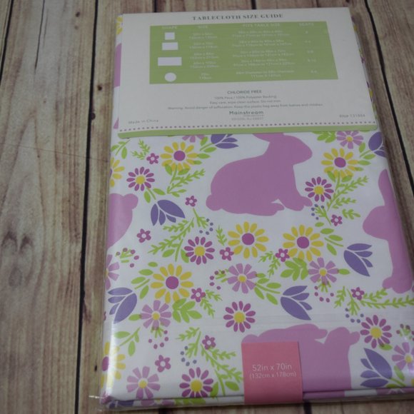 Mainstream Pink Bunny Peva Tablecloth Easy Care - Picture 4 of 5